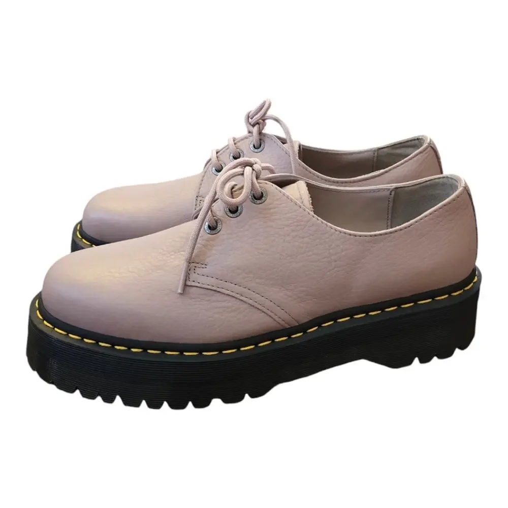 Dr. Martens 1461 Quad leather derby Platform Oxfords Beige Men's Shoes Size 10 - Picture 3 of 12